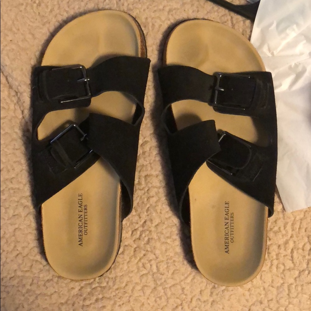 AE birkenstock look-a-likes sandals black